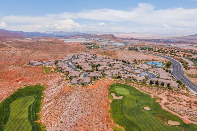 Aerial of golf fairways beside the Coral Ridge neighborhood