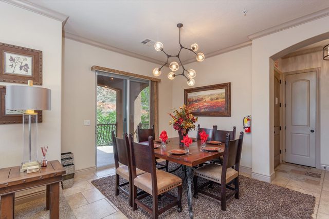 Dining area with sliding door to the balcony
