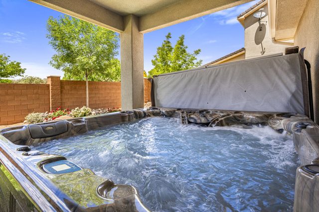 Private hot tub on the back patio at Ladera 379