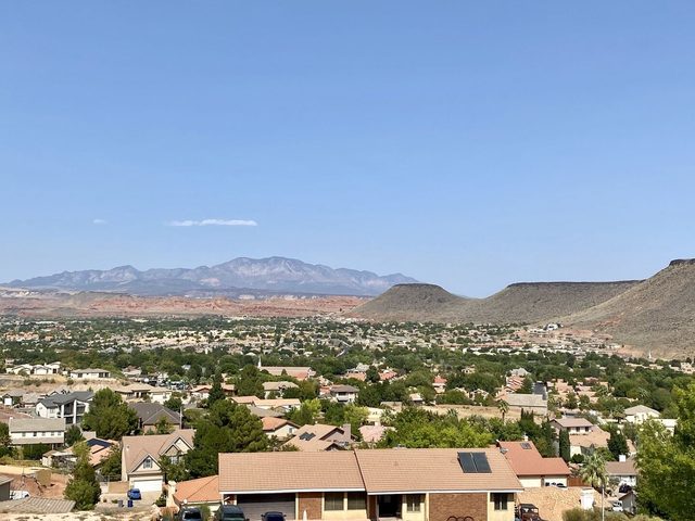 Panoramic view over western St. George from the top floor unit