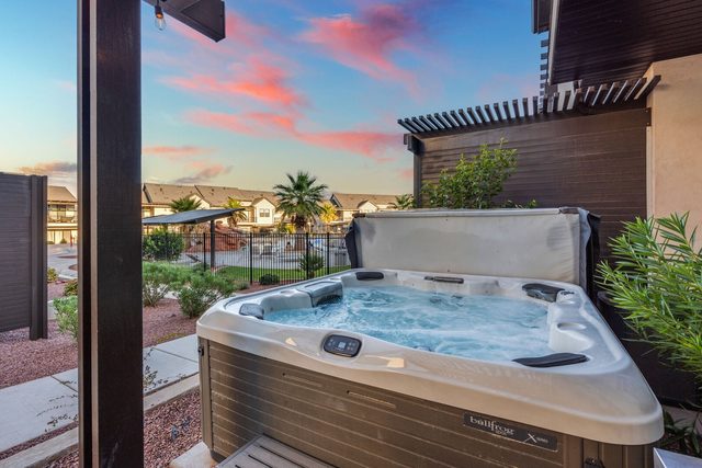 Private hot tub on the back patio at Ocotillo Springs 2