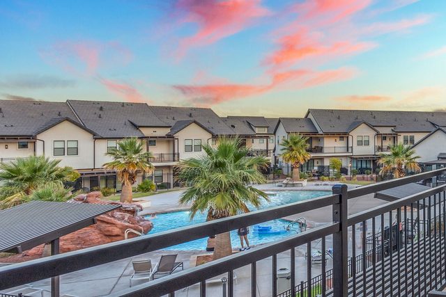 Balcony view of the resort pool at Ocotillo Springs 2