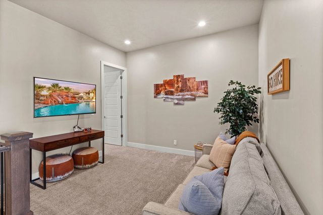 Loft lounge with sofa bed and TV console at Ocotillo Springs 44~Sky Fire