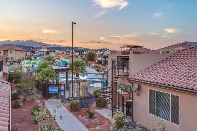 View from Paradise Village 111 toward the community water park at sunset