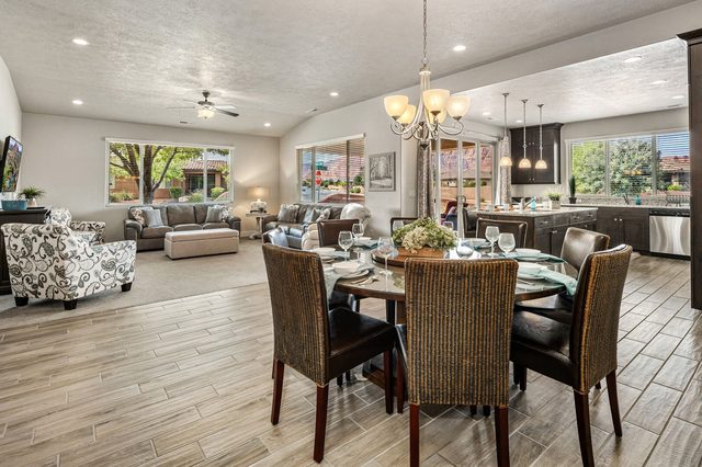 Dining table for six in the open great room