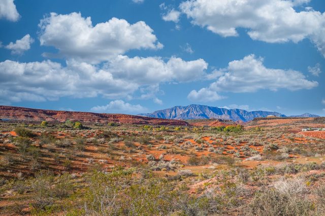 Red desert and mountain view from the back porch
