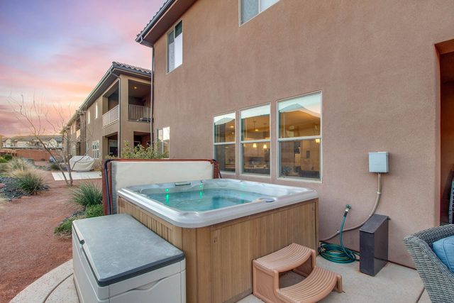 Unit 103 private hot tub on the side patio