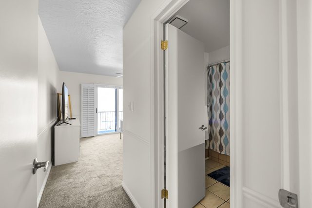 Hallway leading to the master bedroom and bathroom